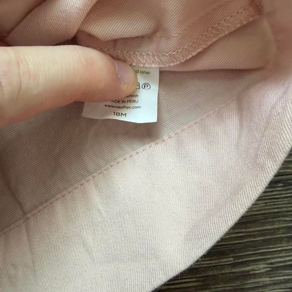 Oeuf NYC baby girls pink tunic blouse/dress size 18M - Picture 3 of 4